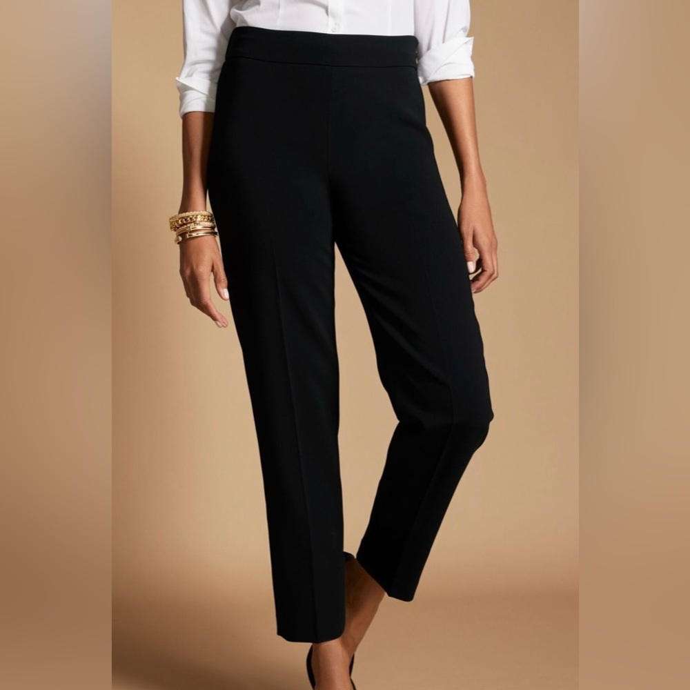 Talbots Easy Travel Slum Ankle Pants Black Size 10
